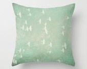 Vintage Birds pillowcase - Chic Home Decor  - Vintage Photograph throw pillow - flock of birds - green throw pillow