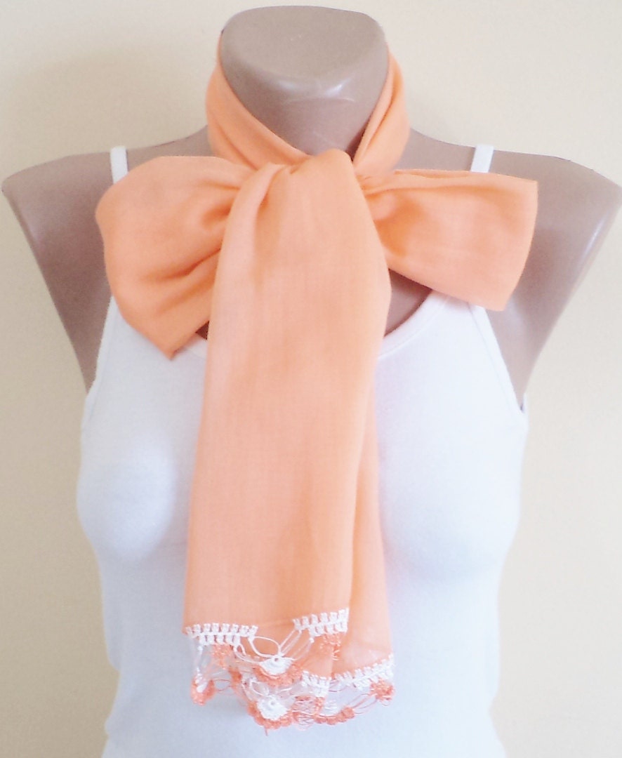 Women accessories, Pareo,  cotton soft scarf,  orange, Summer accessories, spring tends, mom gifts, 2013 trends