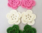 Crochet Flowers, handmade flower, Set of 6, flowers, wedding accessories, ome decor. handmade flowers. wedding flowers