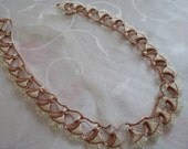 Jewelry, Crochet Jewelry, Handmade Jewelry, Brown and cream necklace, necklace, summer trends, women accessories, trends, lace necklace,