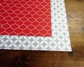 Graphic Wrapping Paper - set of 6 sheets - silver & red