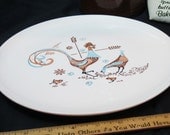 Vintage Rooster Dinner Plate Taylor Smith Taylor Peppermint Roo