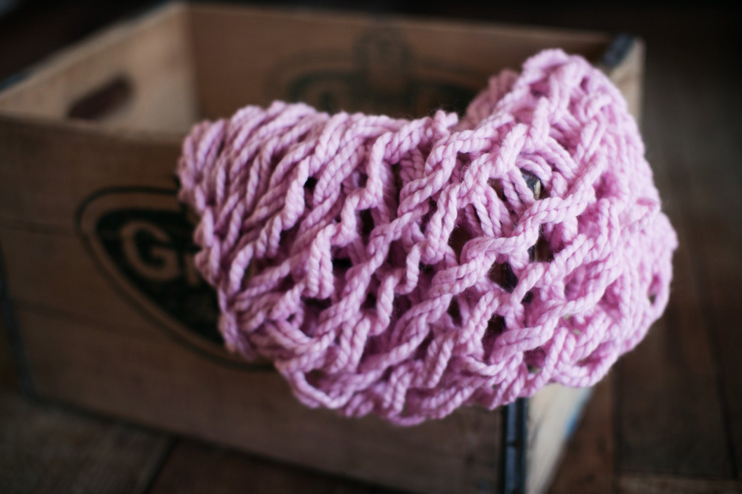 Chunky knit basket stuffer - Bubblegum