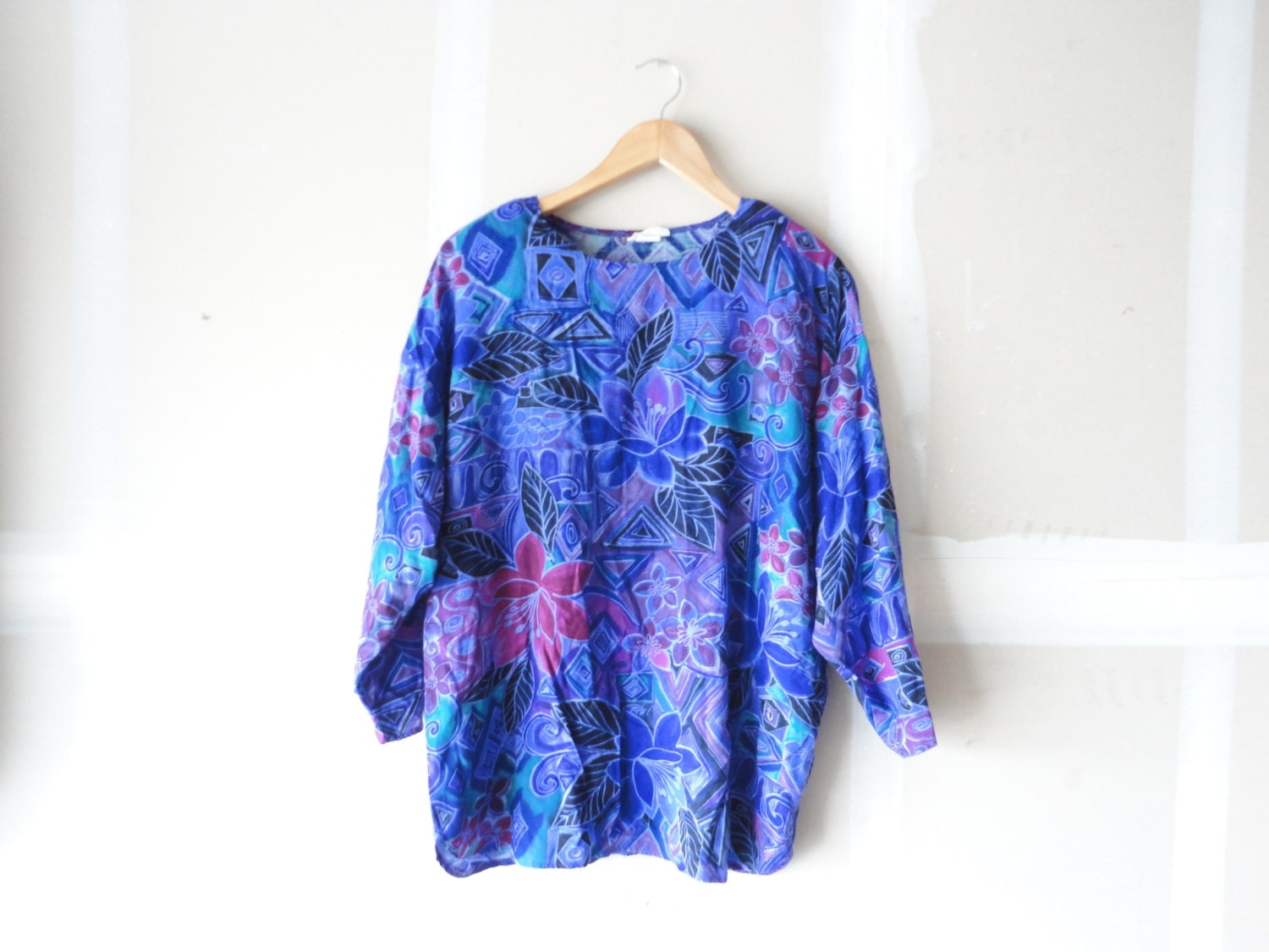 80s blouse, floral blouse,  purple blouse, geometric blouse