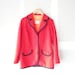 boyfriend coat, vintage coat, red jacket, preppy jacket