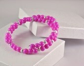 Bracelet Memory Wire in Hot Pink