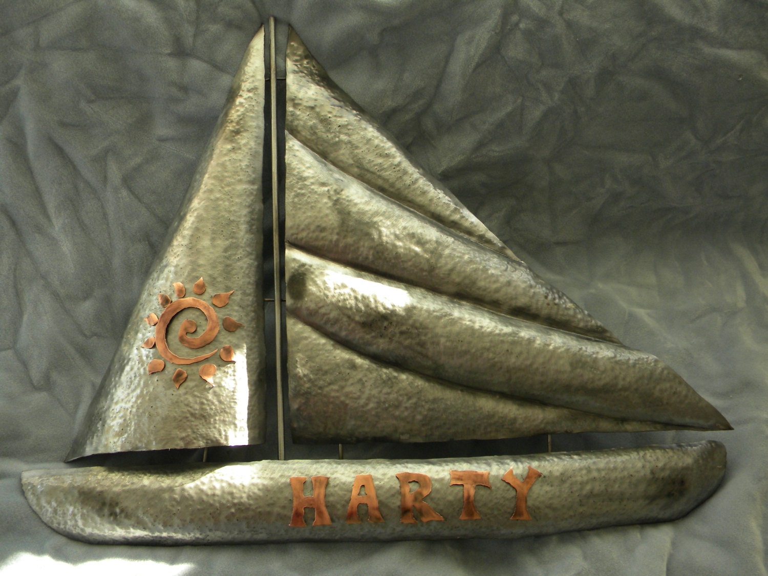 Personalized Sailboat Metal Wall Sculpture
