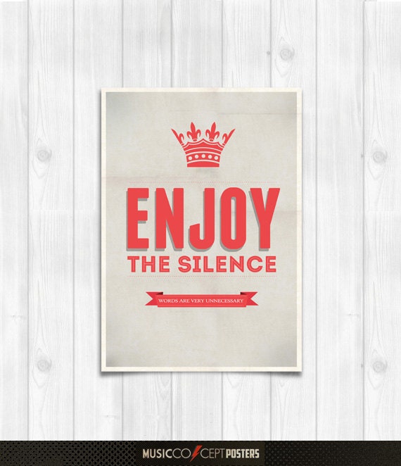 Depeche Mode -  Enjoy the silence Lyrics Poster -  Music Concept POSTER - Print Size 11.7 x 16.5 inch - A3