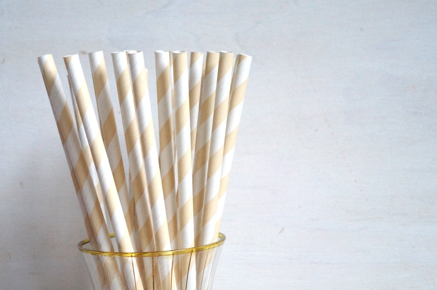 On Sale - Vintage Paper Straws Vanilla Kisses by Penny Lane Studio - Pack of 25