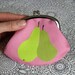 Pair of Pears Green and Pink Kiss-Clasp Coin Purse