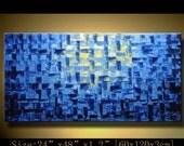 Original Art, Abstract Art,Thick Texture Contemporary Gallery Fine Impasto Art oil/acrylic Ready to Hang  by Chen c035