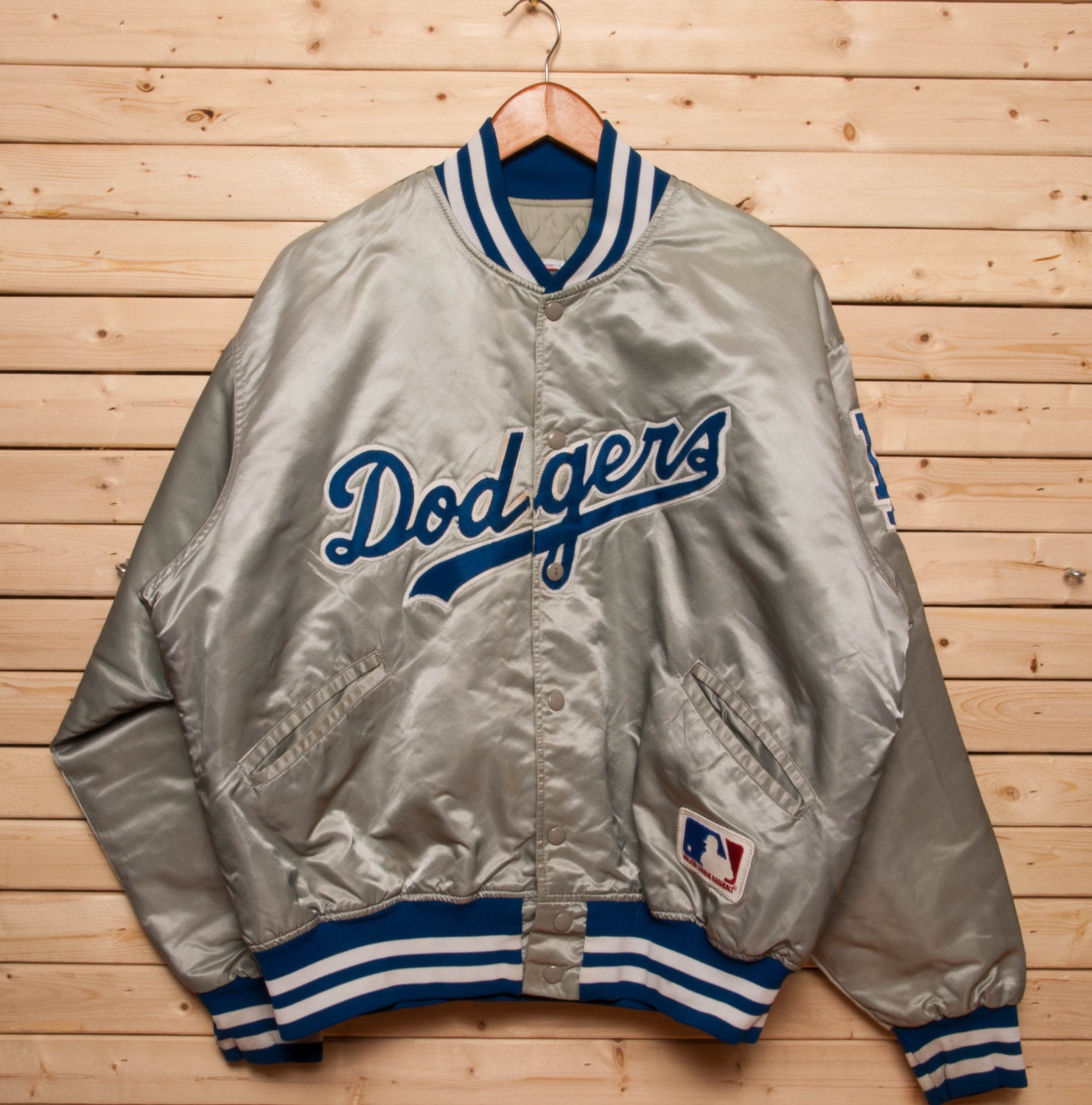L.A. Dodgers SILVER Felco Brand Baseball Jacket Xl