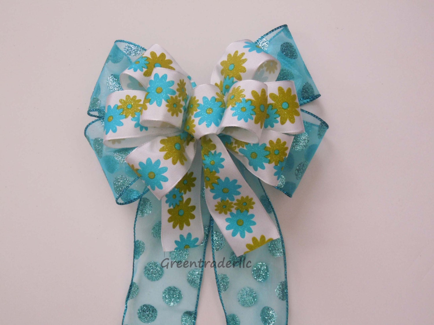 Aqua Turquoise Bow Lime Green Gift Bow Mothers Day Decoration Basket Gifts Bow Birthday Gift Bows Wreaths Bows Shower Bow