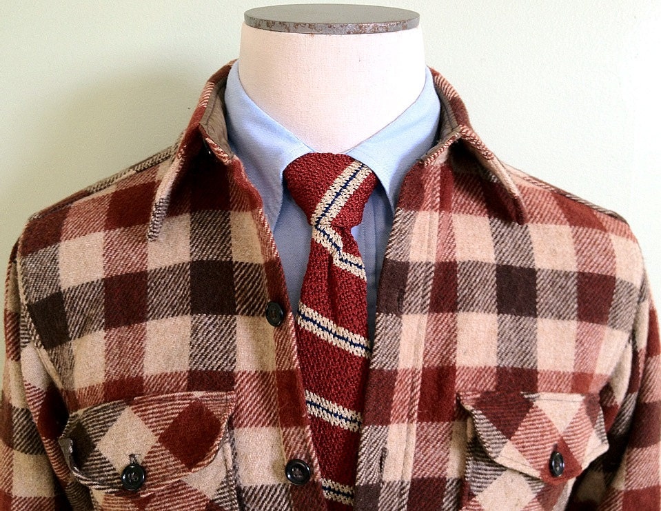 Vintage Men's Woolrich Wool Tartan Check Shirt Jacket -- M Medium 15 15.5