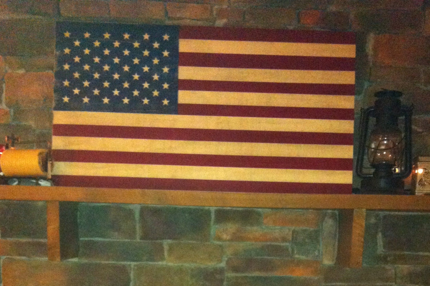 24 x 44 HAND PAINTED Indoor American Flag