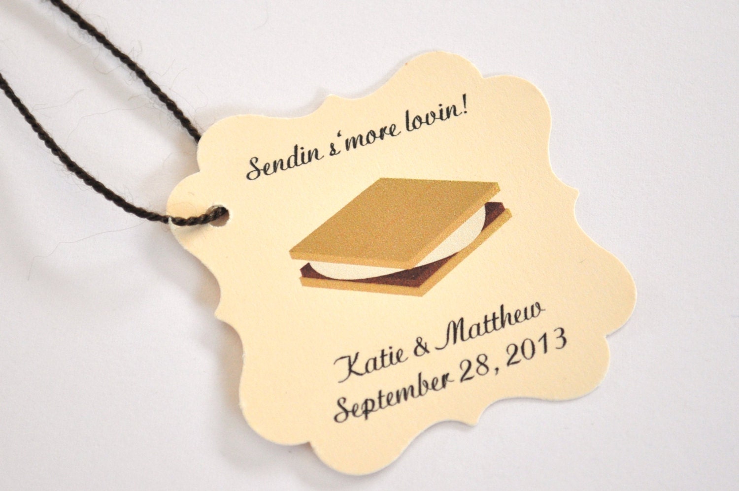 S'more Favor Tags Wedding Favors S'mores Bag Tags