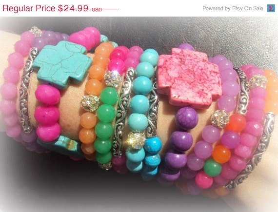 50% OFF SALE Neon Gemstone Bracelet by Amanda Lynne LUXE