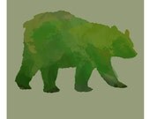Green Bear - 5 x7 Mini Print