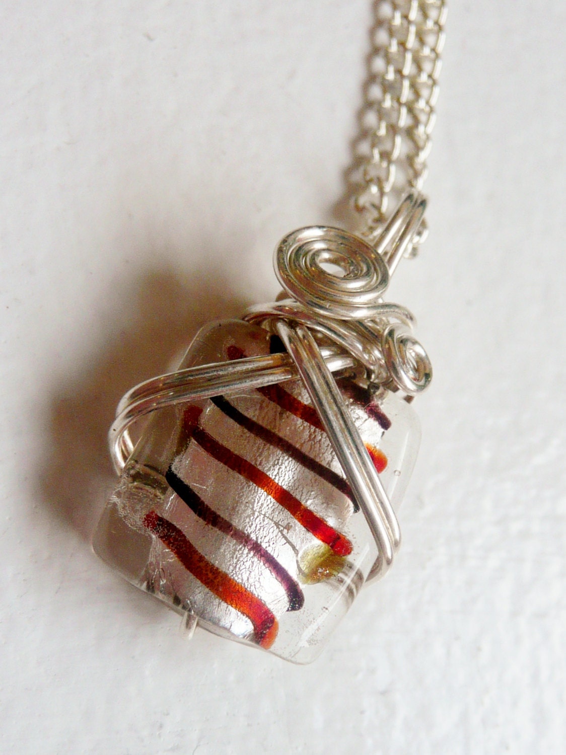Striped GlassTile Pendant