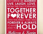 Personalized Wedding Subway Art Print: 8x10 Typography Quote Poster - Wedding Decor Engagement Gift