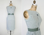 vintage 60s dress // 1960s wiggle dress // striped dress
