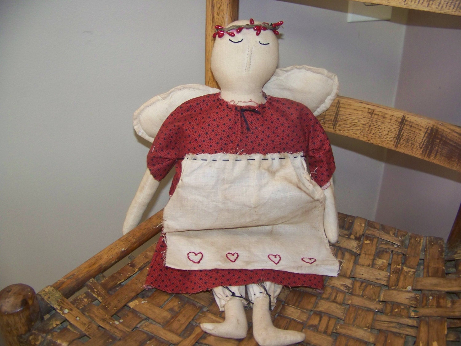 OOAK Seraphina Primitive Angel Doll/Shelf Sitter/Fabric Art