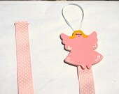 pink angel hair bow hanger- hair clip organizer- heart bow hanger