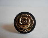 Black And Gold Rose Ring