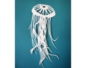 Original Papercut - Jellyfish - Ocean Sea Life - Handcut Scherenschnitte