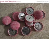 25% OFF Four Handmade, 7/8" (22mm) Fabric Cover Buttons -- Bright Rose Pink Batik Pattern