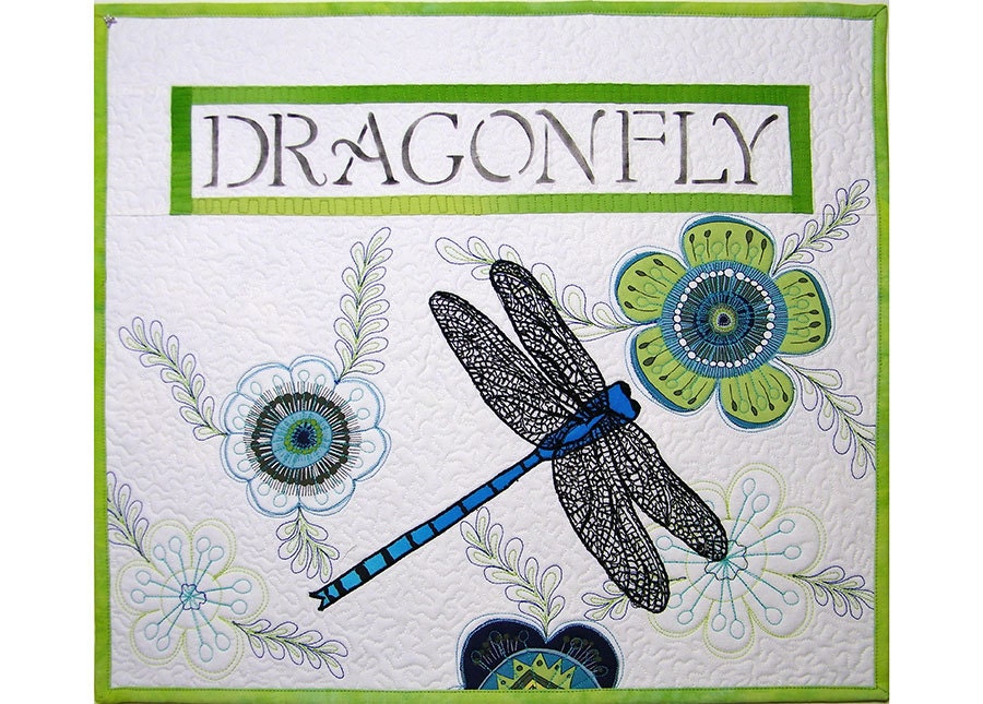 Dragonfly Fiber Art Wall Hanging Original Design