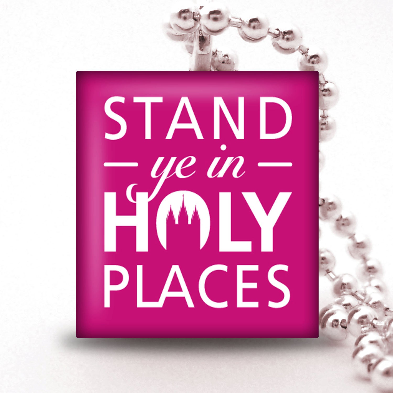 Scrabble Tile Pendant- STAND ye in HOLY PLACES 04- Buy 2 Pendants Get 1 Free
