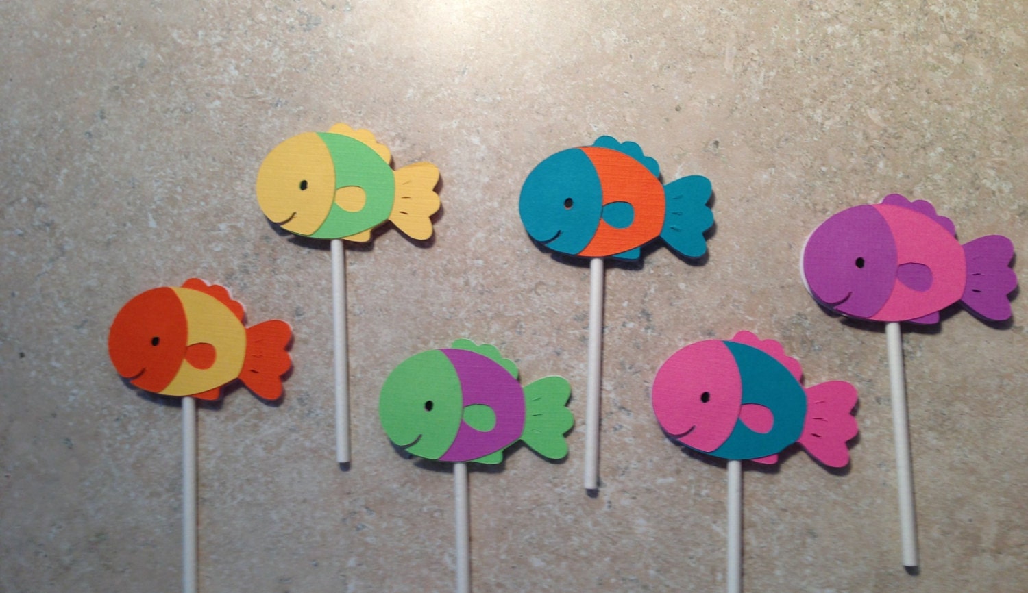 Assorted Fish cupcake toppers