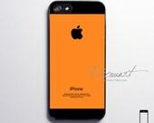 Clementine iPhone 5 case, iPhone 5 cover, case for iPhone 5, clementine orange with black apple logo S526