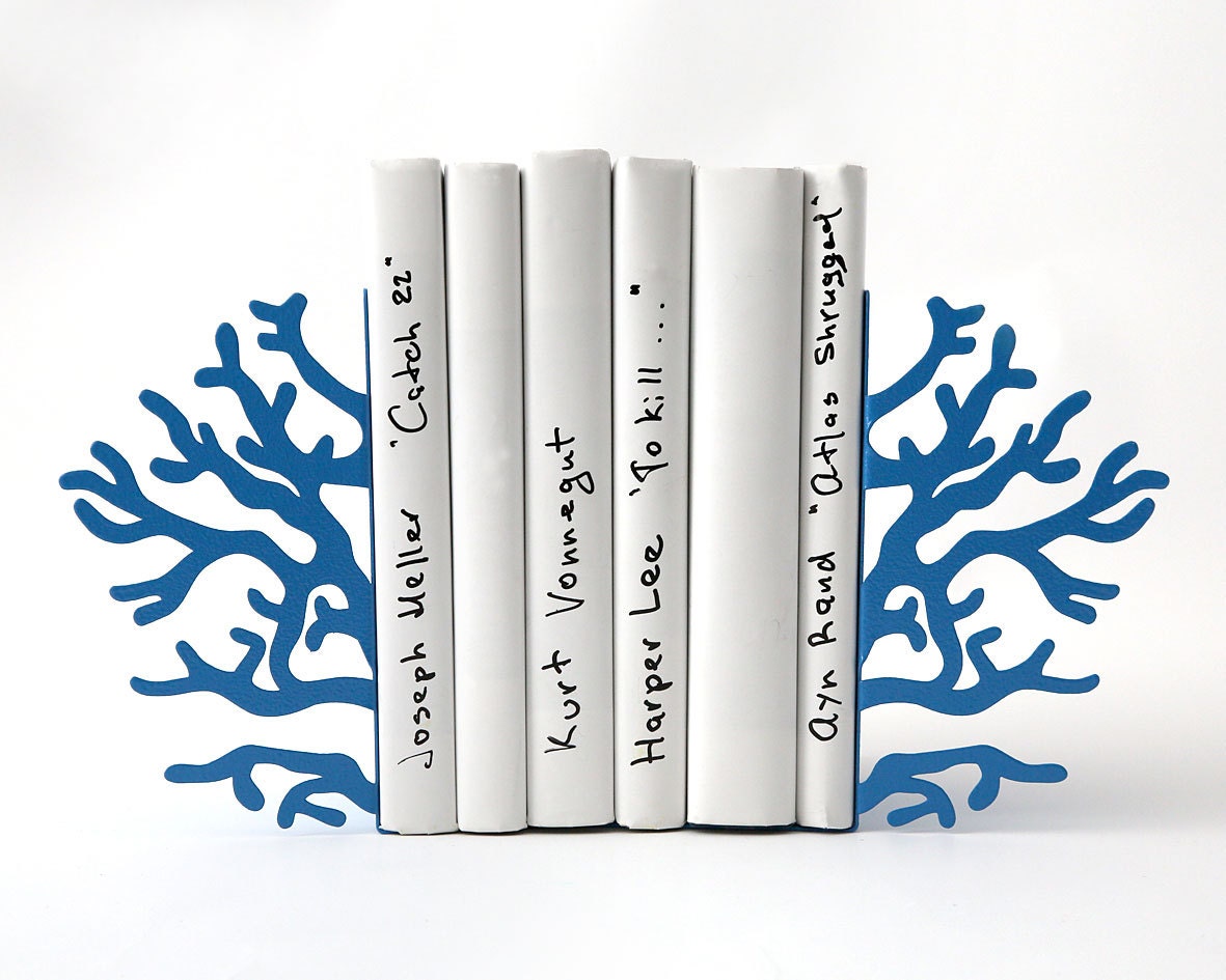 Bookends -Corals Blue edition- unique, stylish and useful decor bookends