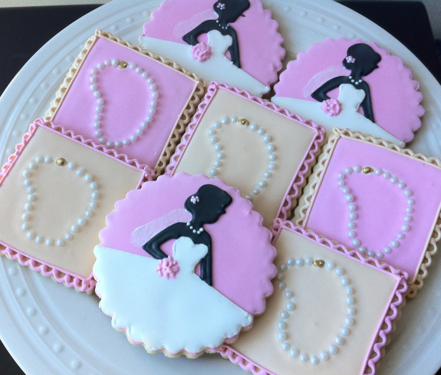 Items similar to Diamond and Pearls Bridal Shower Custom Pink and Gold