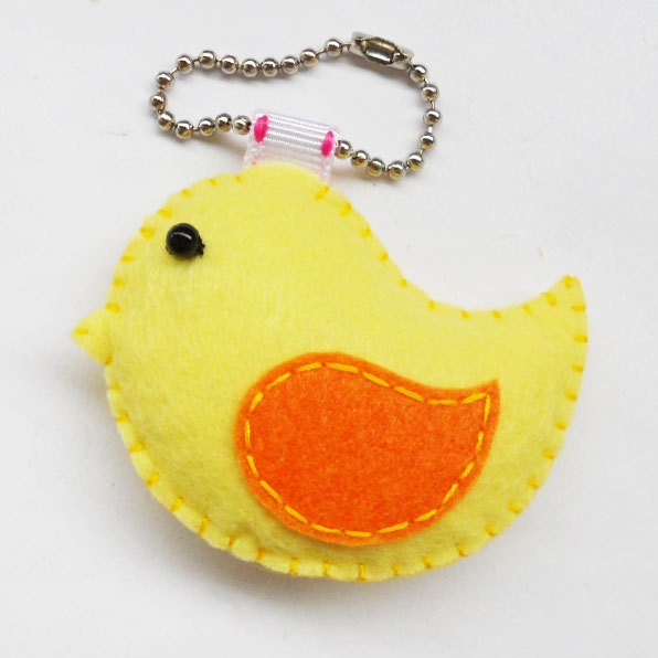 felt ornament bird keychain, charm, key ring, gift, decoration room, available custom made different color