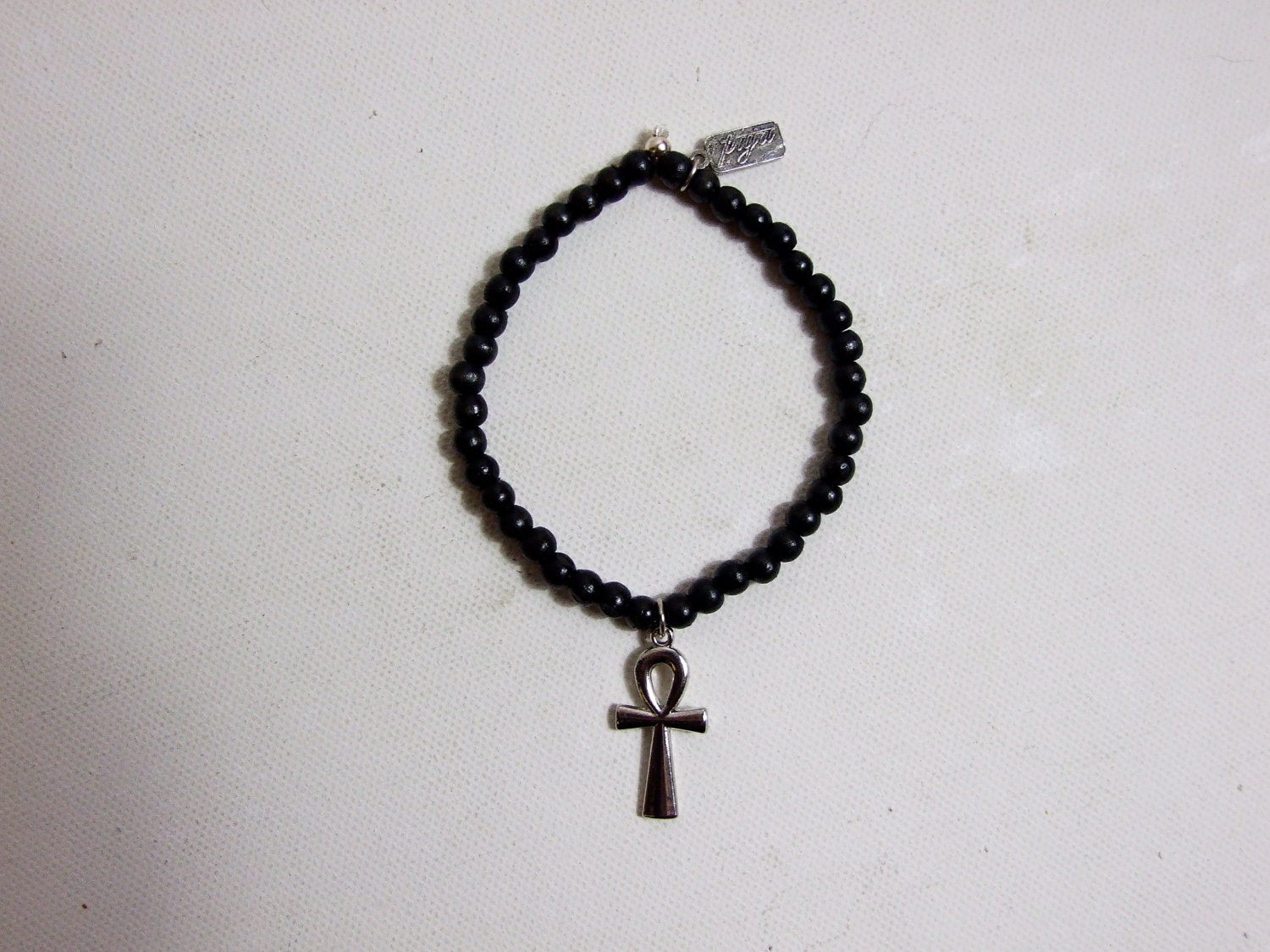 Beaded Bracelet With Ankh Charm.