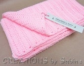 Handmade Baby Crochet Afghan Blanket, Lap Throw Blanket, 30x35", Pink Soft READY TO SHIP (18)