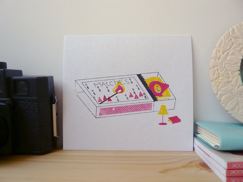 Gocco Print - Limited Edition Print - Screenprint - Nursery Art - Japanese Screen print
