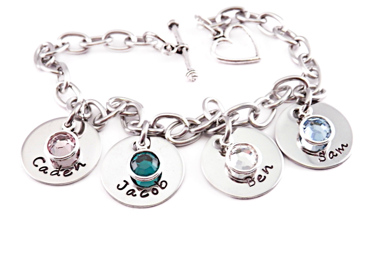 Personalized Charm Bracelet - Personalized Bracelet - Mother's Day - Charm Bracelet - Hand Stamped - Chain Link