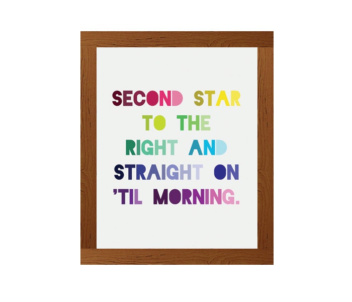 Peter Pan 8x10 Print - Second star to the right and straight on til morning