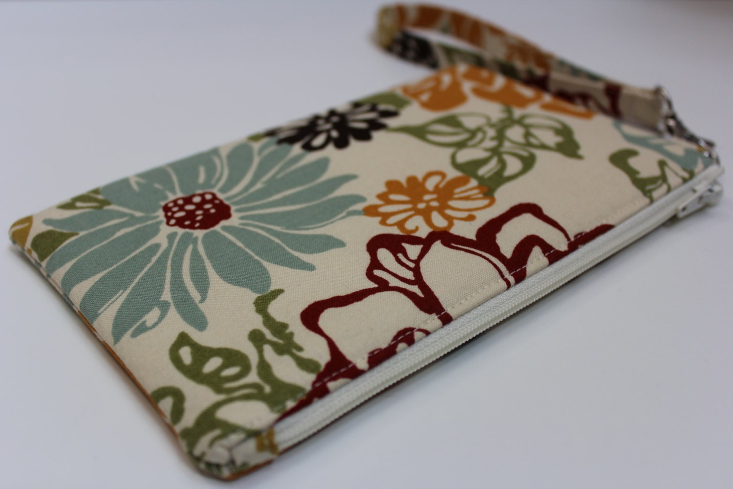 Small zip clutch wristlet padded purse wallet  cell phone case padded