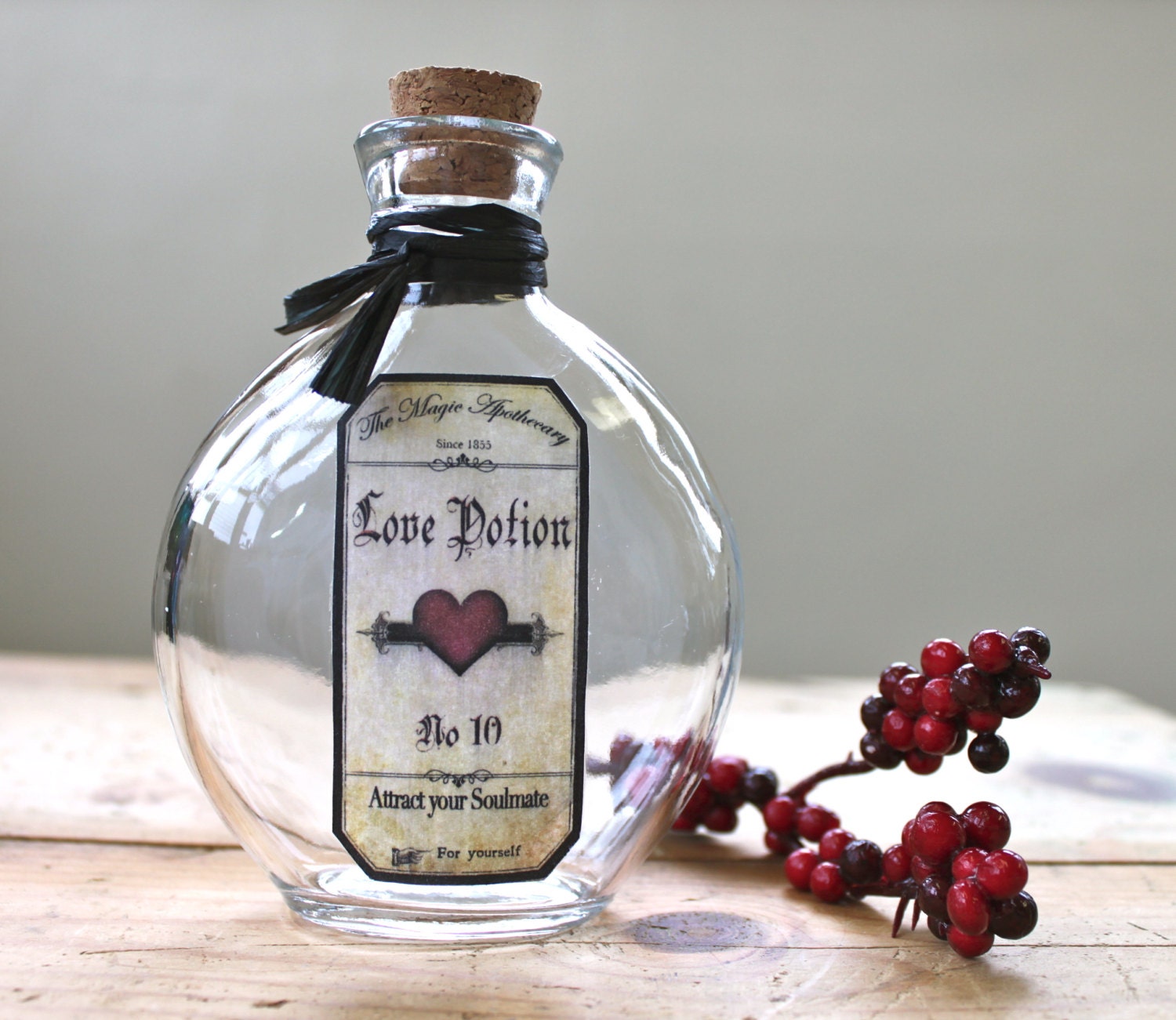 Love Potion No. 10  Steampunk Magic Apothecary Bottle