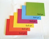 Thank You Hand Embossed cards - set of 6 rainbow colors