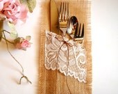 50 Burlap Flatware holders for weddings, Wedding Table Setting,Rustic Flatware Pockets