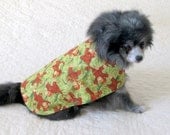 Cotton Dog Shirt for Chihuahua and Other Small Dogs  - Cinnamon & Foliage Green Monkeys in Jungle