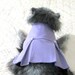 Small Dog Clothing Dress Made to Order - Lavender Stretch Cotton w/Two Box Pleats and Satin Roses Yorkie