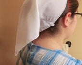 SOLID WHITE Head Covering Veiling Missionary Style with Square Bottom