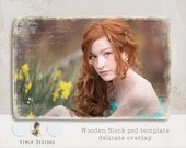 INSTANT DOWNLOAD Wooden Block, psd template delicate overlay 3